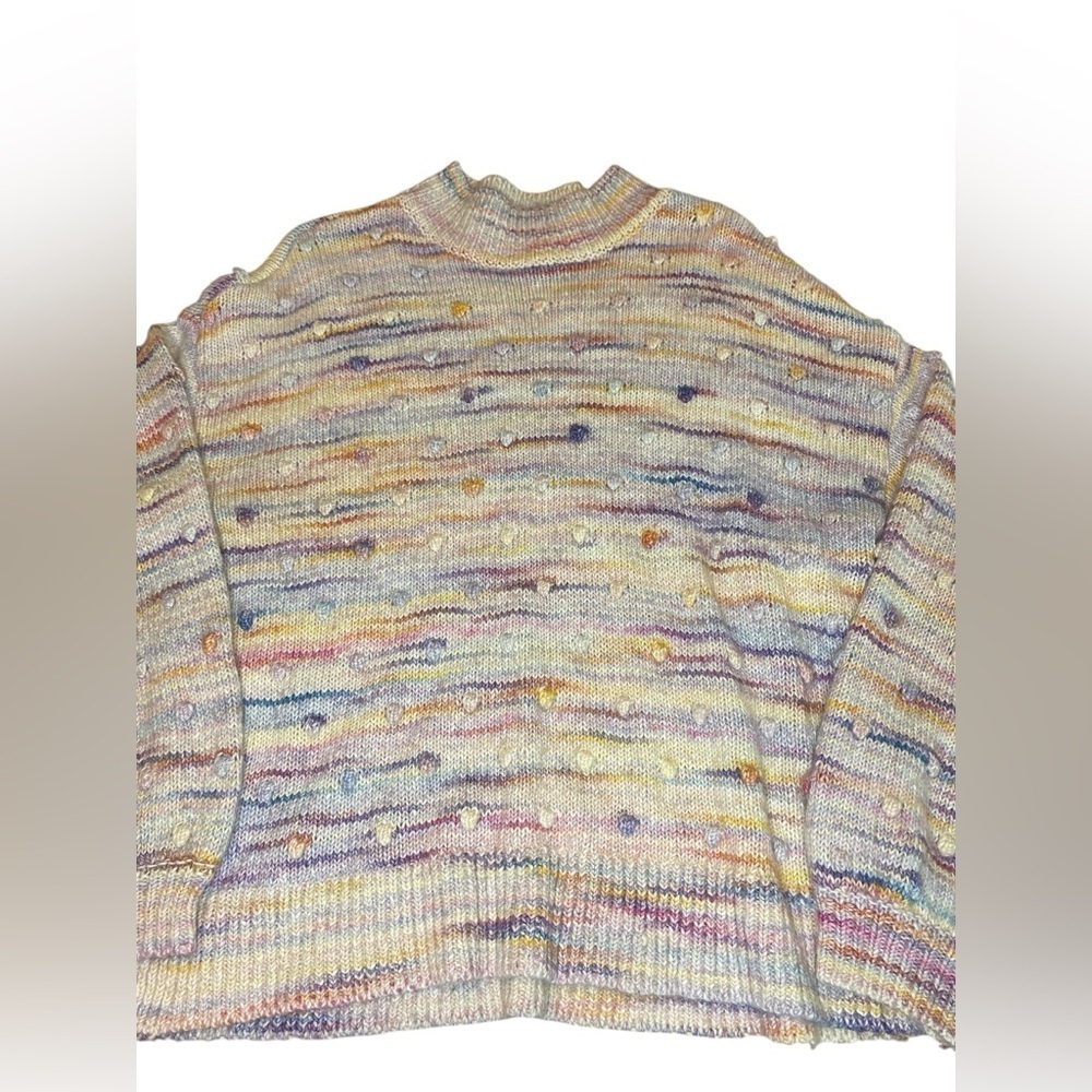 Ann Taylor Loft Sweater Women’s L Pastel Winter Cottagecore Whimsy Twee Coquette - Picture 2 of 5